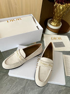 CD Boy Loafer Rope 5m Cream Suede Calfskin 510190