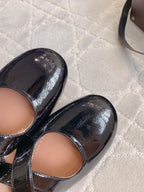ALAIA CRISS CROSS BALLET FLAT IN BLACK LAMBSKIN WITH SILVER HARDWARE