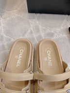 CC Slippers Beige Lambskin 145355