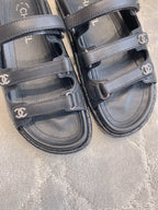 CC Slippers Black Lambskin 145354