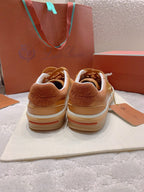 LP sneaker unisex style brown sheepskin mix suede 382664