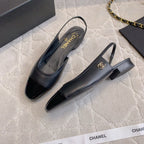 CC Cap Toe Slingback Black Lamskin 404281
