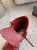 CC 24 Combat Boots 50mm Red Black Calfskin & Sheepskin 404287
