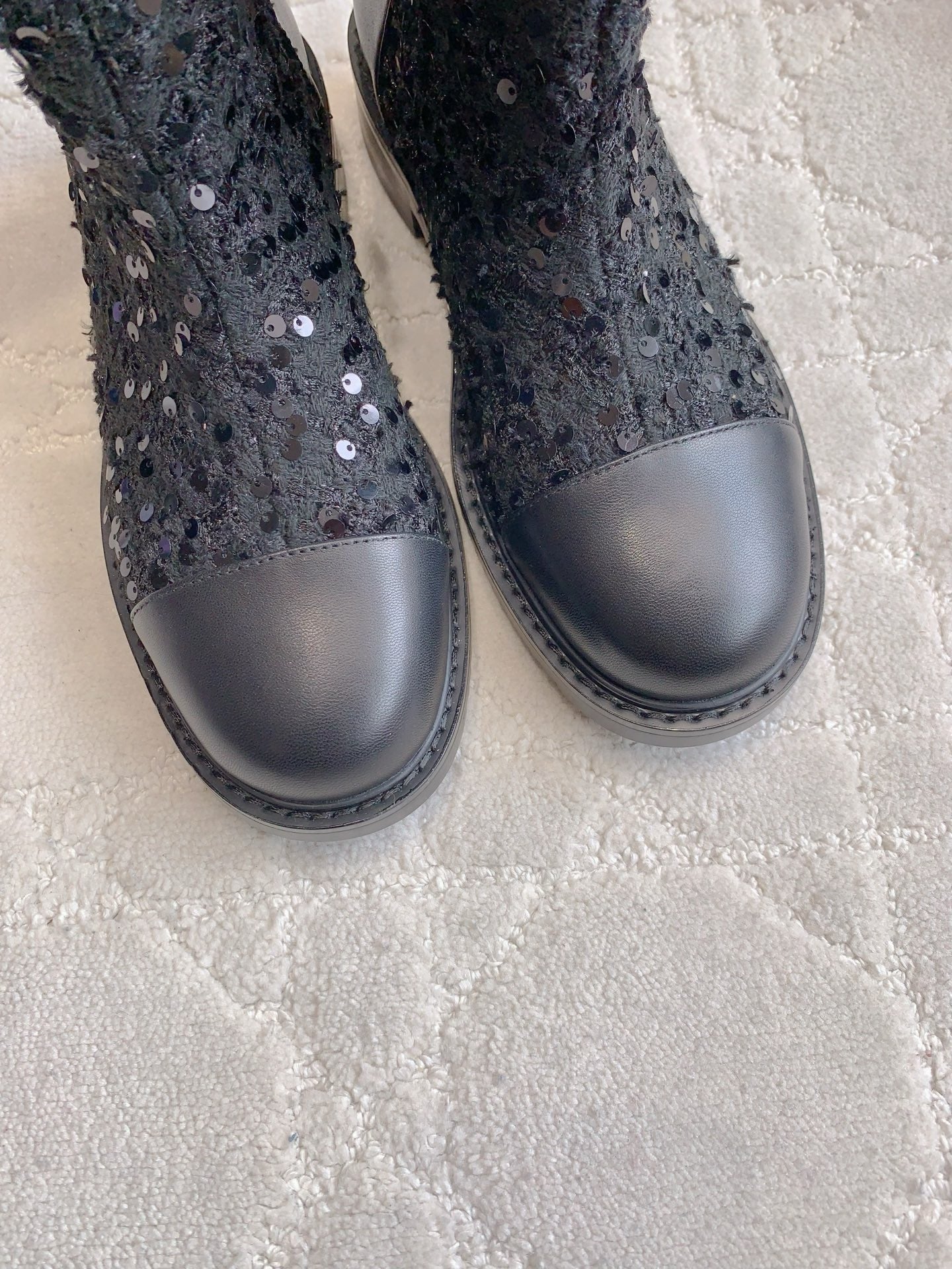 CC Ankle Boot 30mm Black Cowhide Glitter 464576