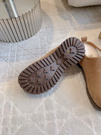 UGG Tazz Slippers Brown Wool Suede Fleece Lining 516913