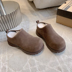 UGG Classic Ultra Mini Mule Reddish Brown Wool Suede Fleece Lining 516912