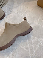 UGG Tazz Slippers Khaki Wool Suede Fleece Lining 516914