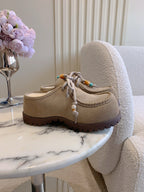 UGG Yupoo Loafers Khaki Wool Suede Mule Fleece Lining 516911