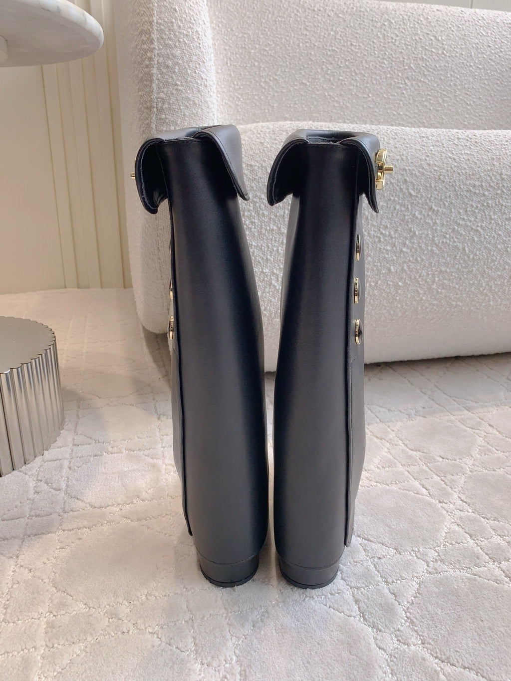 CC 25 Buttoned Boot Black Calfskin 516649