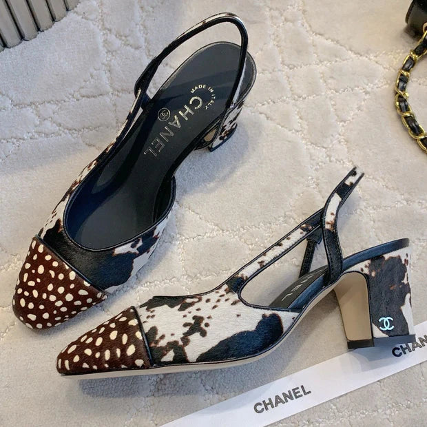 Chanel 2026 Slingback White Brown Black Calfskin 556950