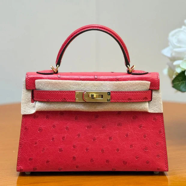 Hermes 2026 Mini Kelly Bag 19cm Ostrich Leather 284449