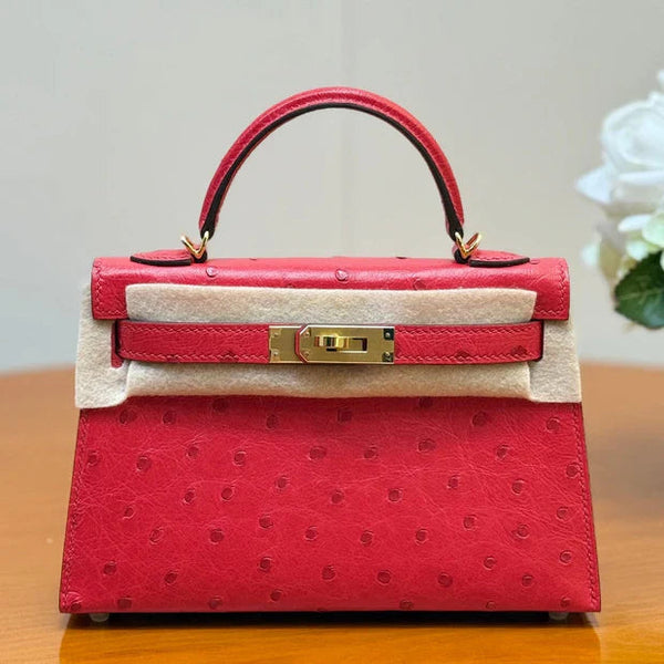 Hermes 2026 Mini Kelly Bag 19cm Ostrich Leather 284449