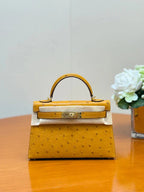Hermes 2026 Mini Kelly Bag 19cm Ostrich Leather 284449