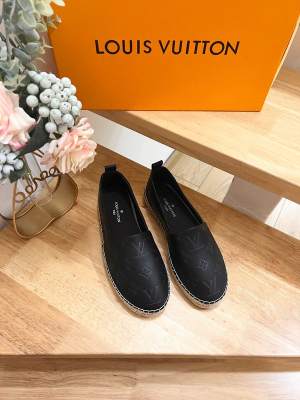 LV Embossed Espadrilles Black Sheepskin 240628