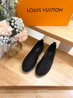LV Embossed Espadrilles Black Sheepskin 240628