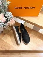 LV Embossed Espadrilles Black Sheepskin 240628
