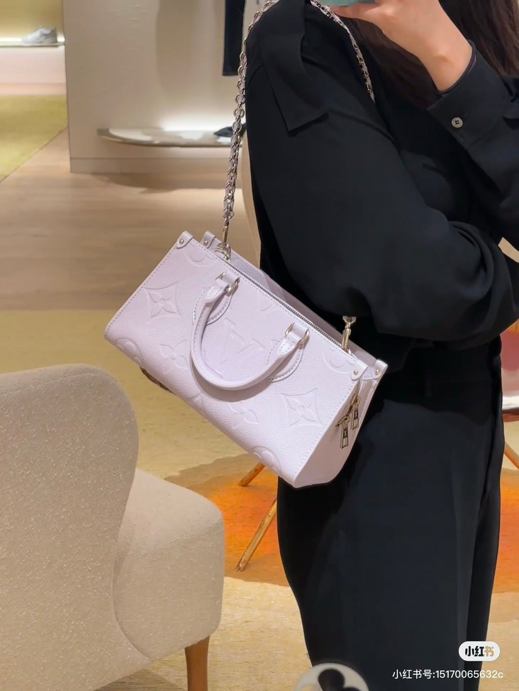 LV OnTheGo East West 25cm Pink Embossed Cowhide GHW