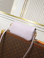 LV Wallet On Chain Ivy 23.5cm Pink Embossed Cowhide GHW