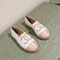 espadrilles grey tweed beige calfskin