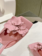 Jimmy Choo Amita Flowers Sandal 4.5cm Pink Sheepskin 659643