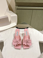 Jimmy Choo Amita Flowers Sandal 4.5cm Pink Sheepskin 659643