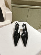 BLAKE SLINGBACK PUMPS 80 IN BLACK LEATHER