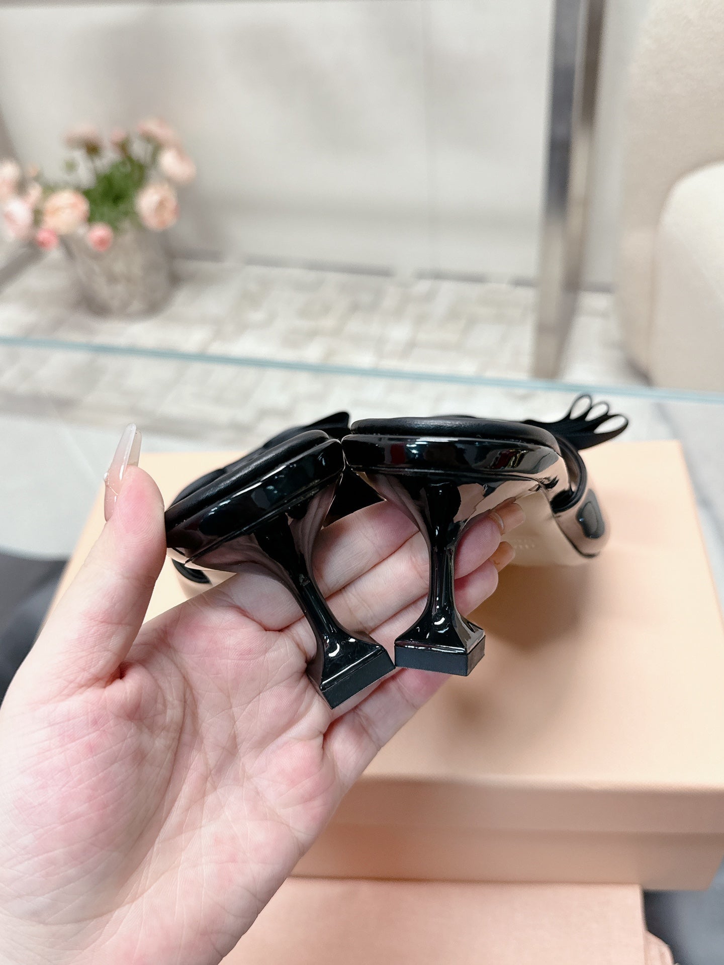 Miu Mordoré Black Bows Mules 50mm Black Cowhide 445521