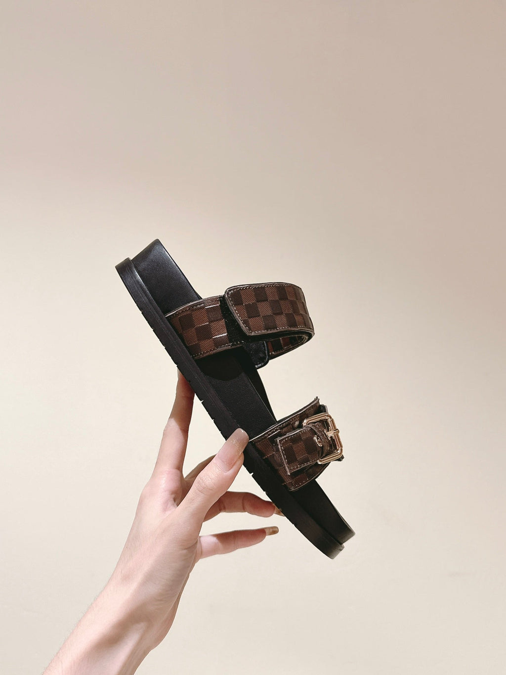 lv sandal mule bomdia brown damier calfskin