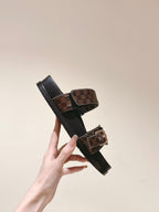 lv sandal mule bomdia brown damier calfskin