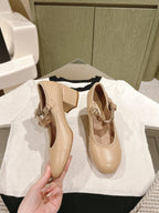 CC HIGH MARY JANE ALMOND BEIGE LAMBSKIN