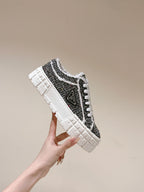 PRA DOUBLE WHEEL RE-NYLON GABARDINE SNEAKERS BLACK FABRIC
