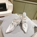 CC 24A Pearl Bow Ankle Boots 65mm White Sheepskin 447470