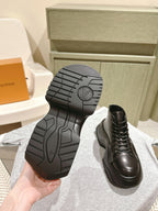 LV Archlight Platform Ankle Boots 5cm Black Cowhide 555603