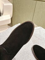 CC Knee-High Boots 40mm Black Suede Leather 447192