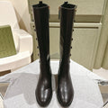 Gucci Button Boots Black Sheepskin 484875