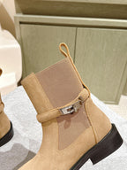 HM 24ss Kelly Martin Short Boots 35mm Beige Suede 445506