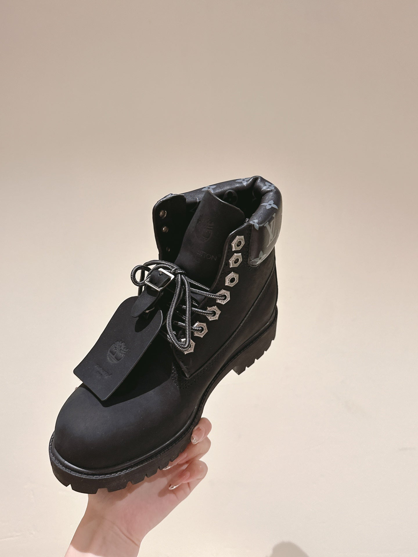 LV x Timberland 6in Ankle Boot 50mm Black Suede & Monogram Canvas 450427
