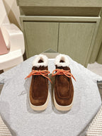 Miu Ankle Boots Caramel Fleece Lining Suede