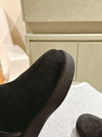 LV Aspen Platform Ankle Boot Black Suede Cowhide/Shearling 450430