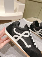 Loewe 2025 Ballet Runner 2.0 Sneaker Black White Suede 556041
