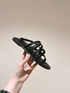The Row Line Sandals Black Sheepskin 451280
