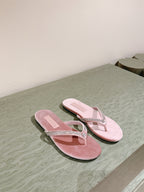 CC 25ss Rhinestone Thong Sandal Pink Velvet 461636