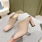 PRA 2026S High Heel Mule 75 Nude Patent Leather 657678