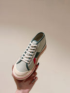 BV Eliot Sneaker Gray/Muted Teal Yellow Cotton Calfskin 446193