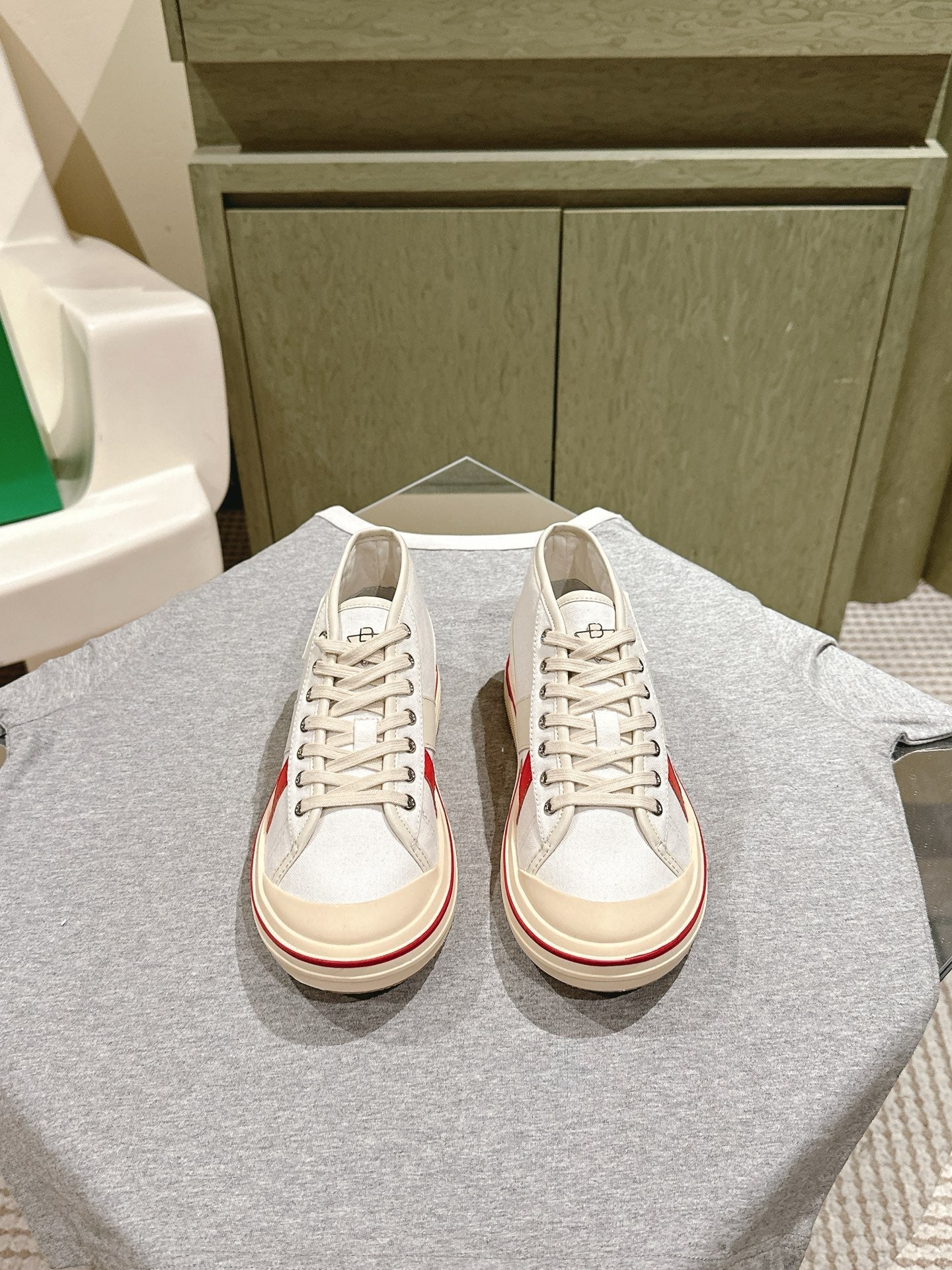 BV Eliot Sneaker White/Sea salt Cotton Calfskin 446197
