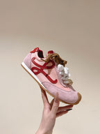 Loewe 2025 Ballet Runner 2.0 Sneaker Pink Suede Nylon Leather 556044