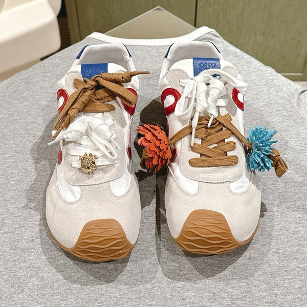 Loewe 2025 Ballet Runner 2.0 Sneaker White Blue Suede Nylon Leather 556046