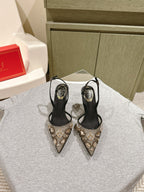 RC 25C Slingback Diamond High Heel Multicolor Silk Rhinestones 268077