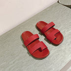The Row Hugh Slides Red Cowhide Rubber 451282