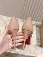 CL 25s Iriza Pumps 95mm Beige Patent Leather 446685